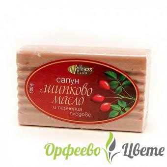 НАТУРАЛНА КОЗМЕТИКА  Сапуни Натурален сапун с шипково масло и парченца плодове, 100 гр.